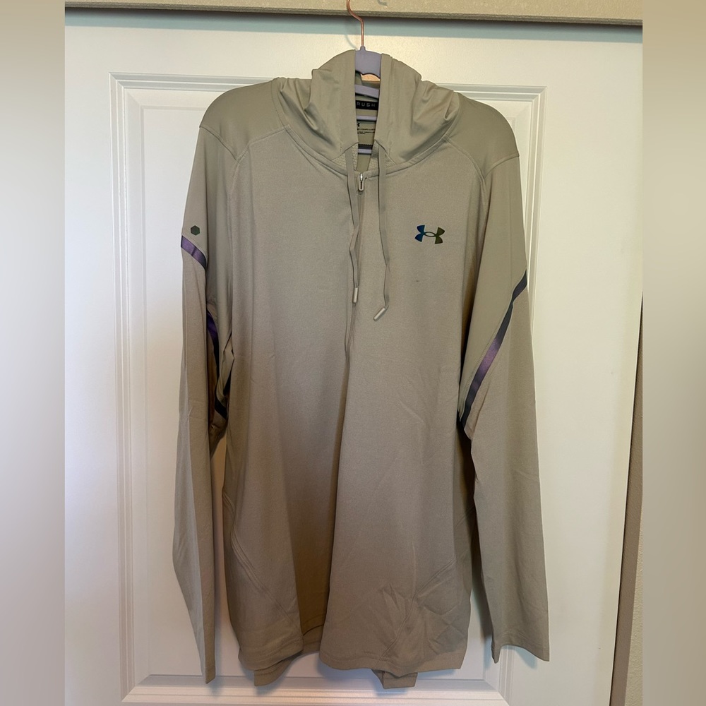 Under Armour Men’s RUSH Headgear Full-Zip Hoodie, Khaki, XL